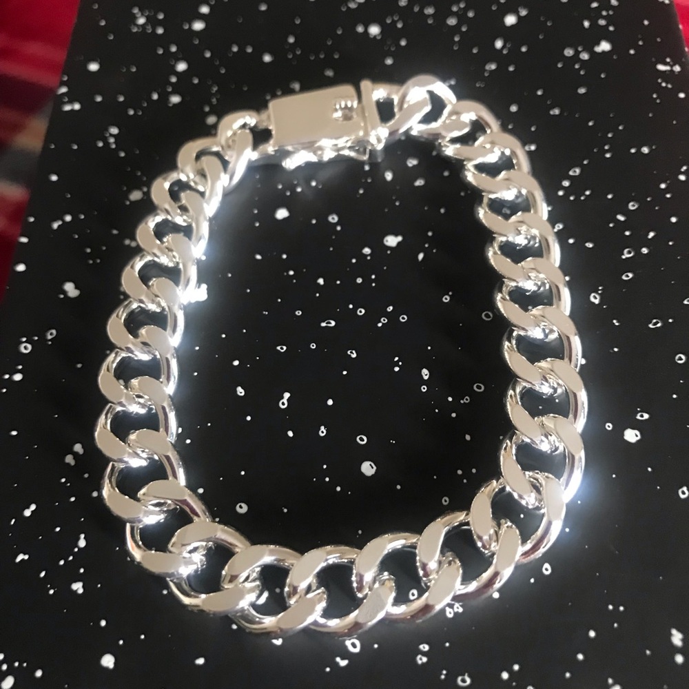 Sterling Silver Men’s Curb Chain Bracelet